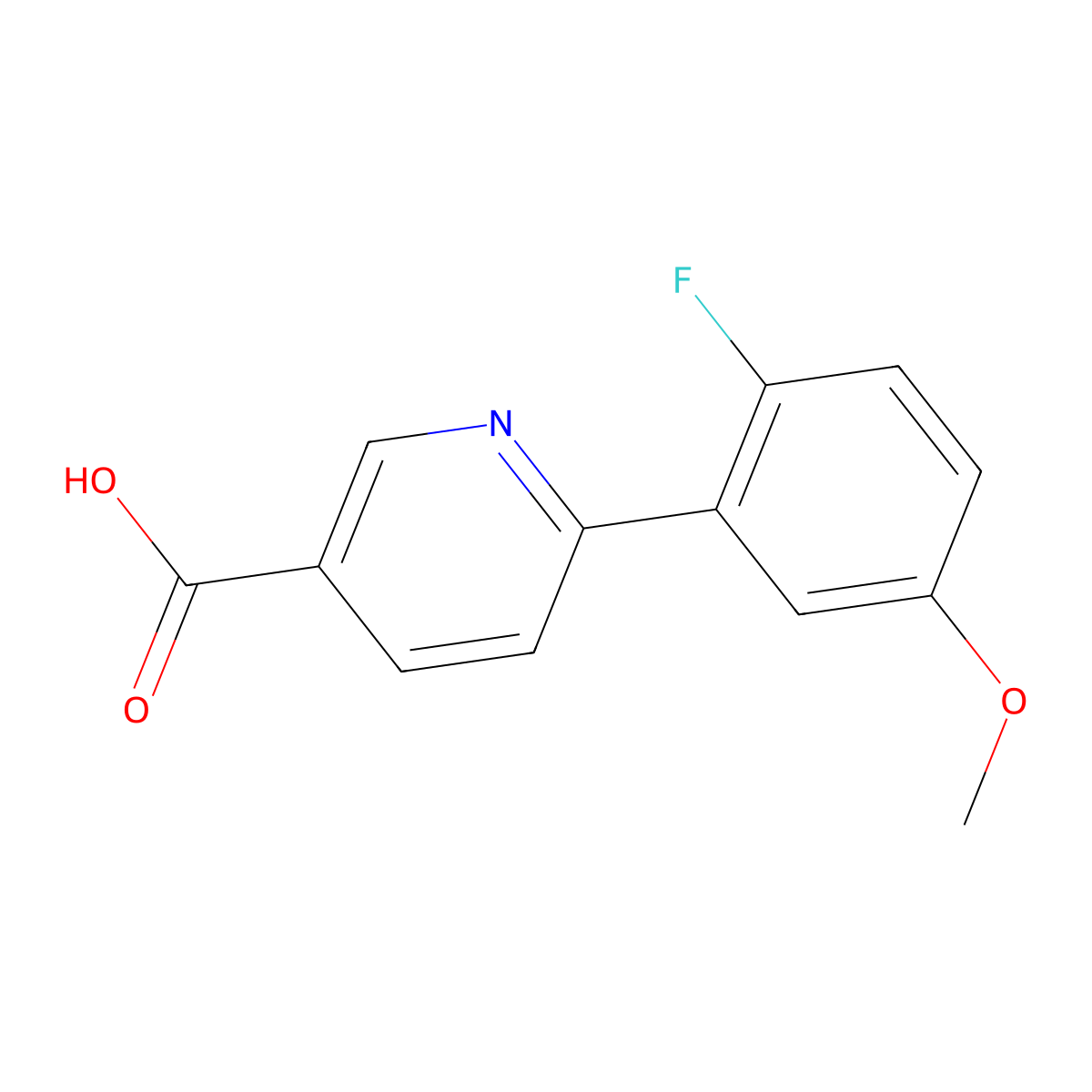 6-(2-Fluoro-5-methoxyphenyl)nicotinic acid molecular structure, CAS 1261982-48-2