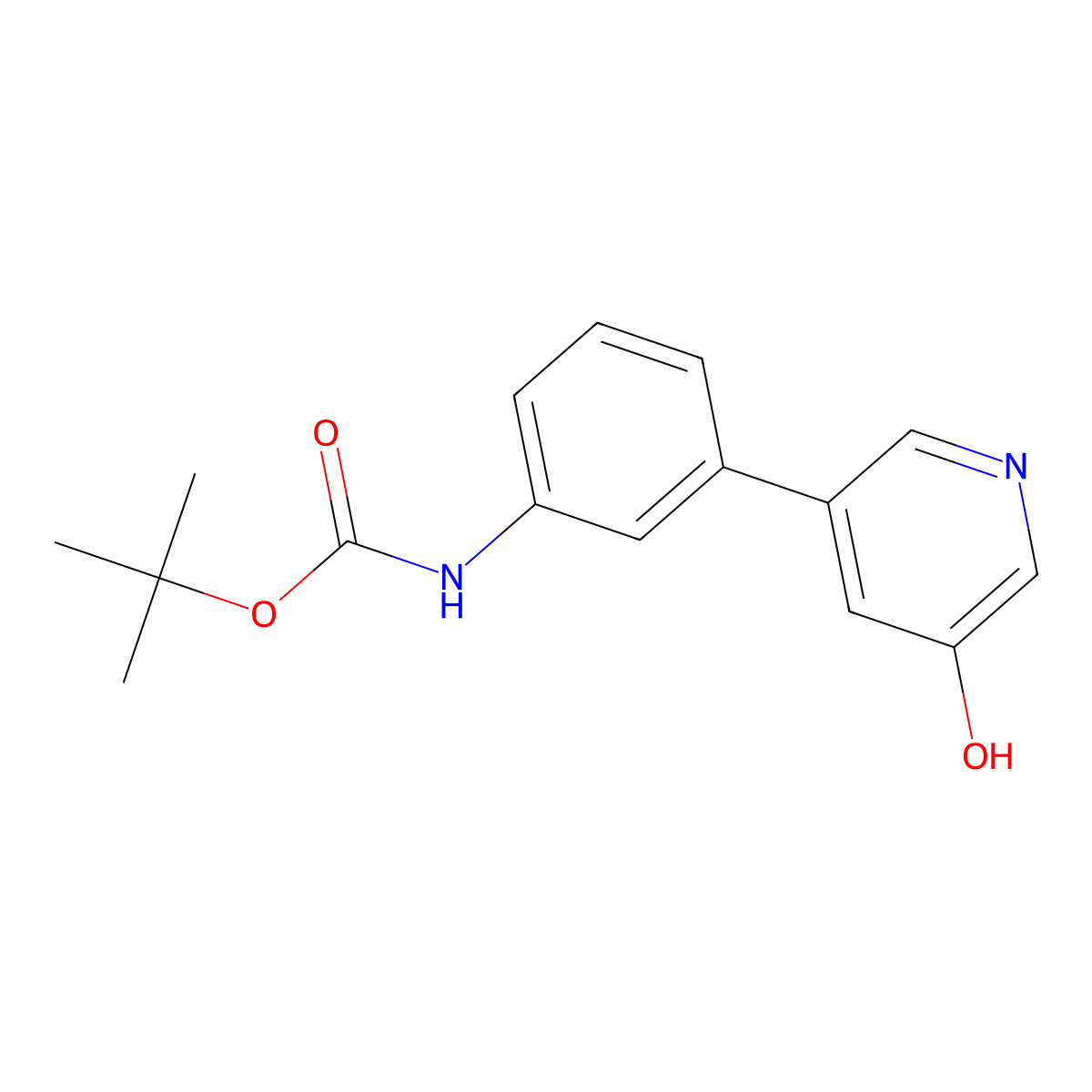 5-(3-Boc-aminophenyl)-3-hydroxypyridine molecular structure, CAS 1261982-56-2