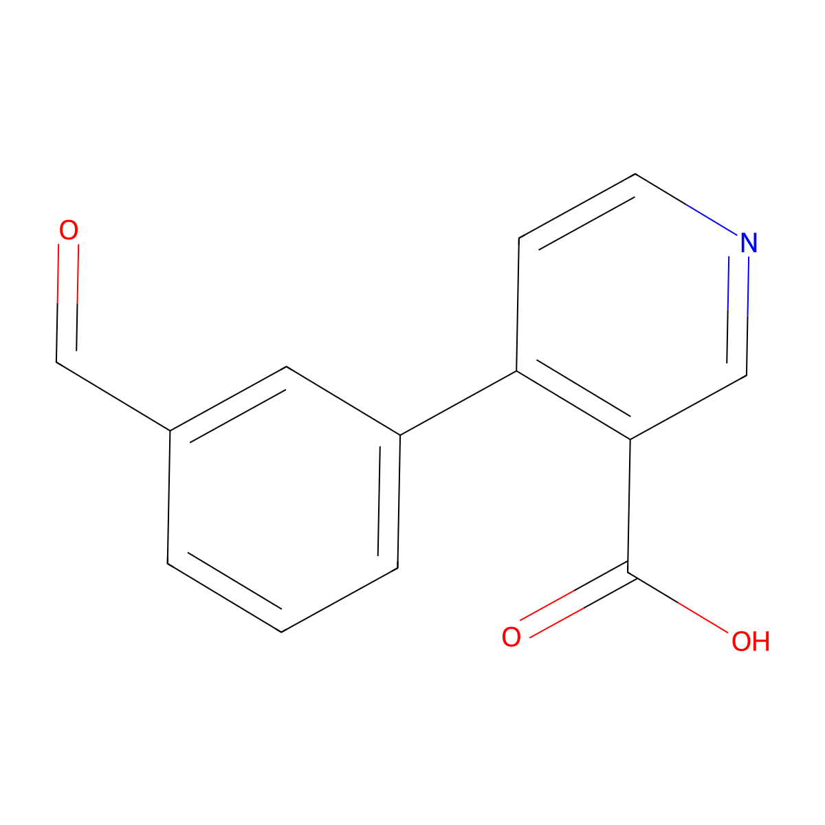 4-(3-Formylphenyl)nicotinic acid molecular structure, CAS 1261982-58-4