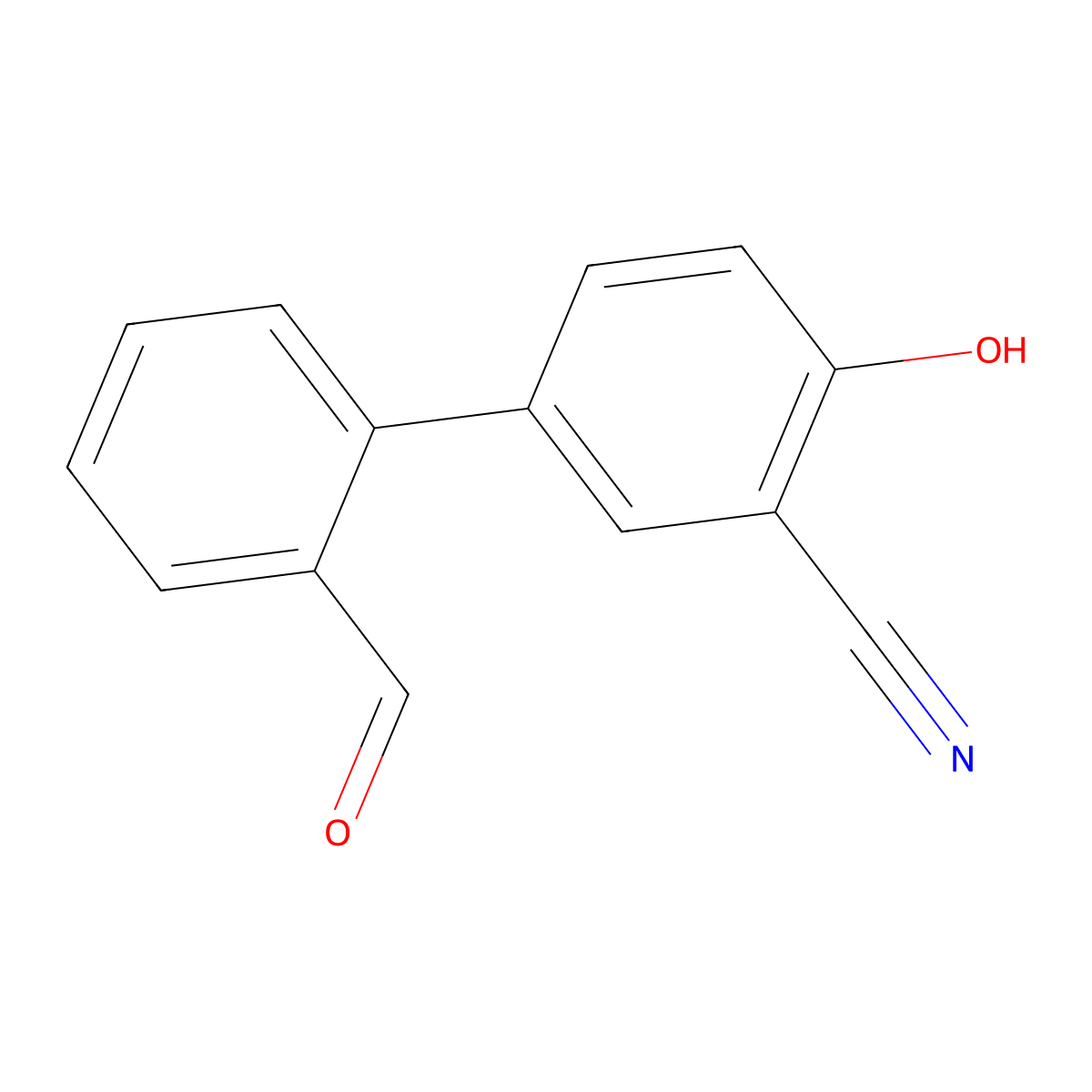 2-Cyano-4-(2-formylphenyl)phenol molecular structure, CAS 1261982-60-8