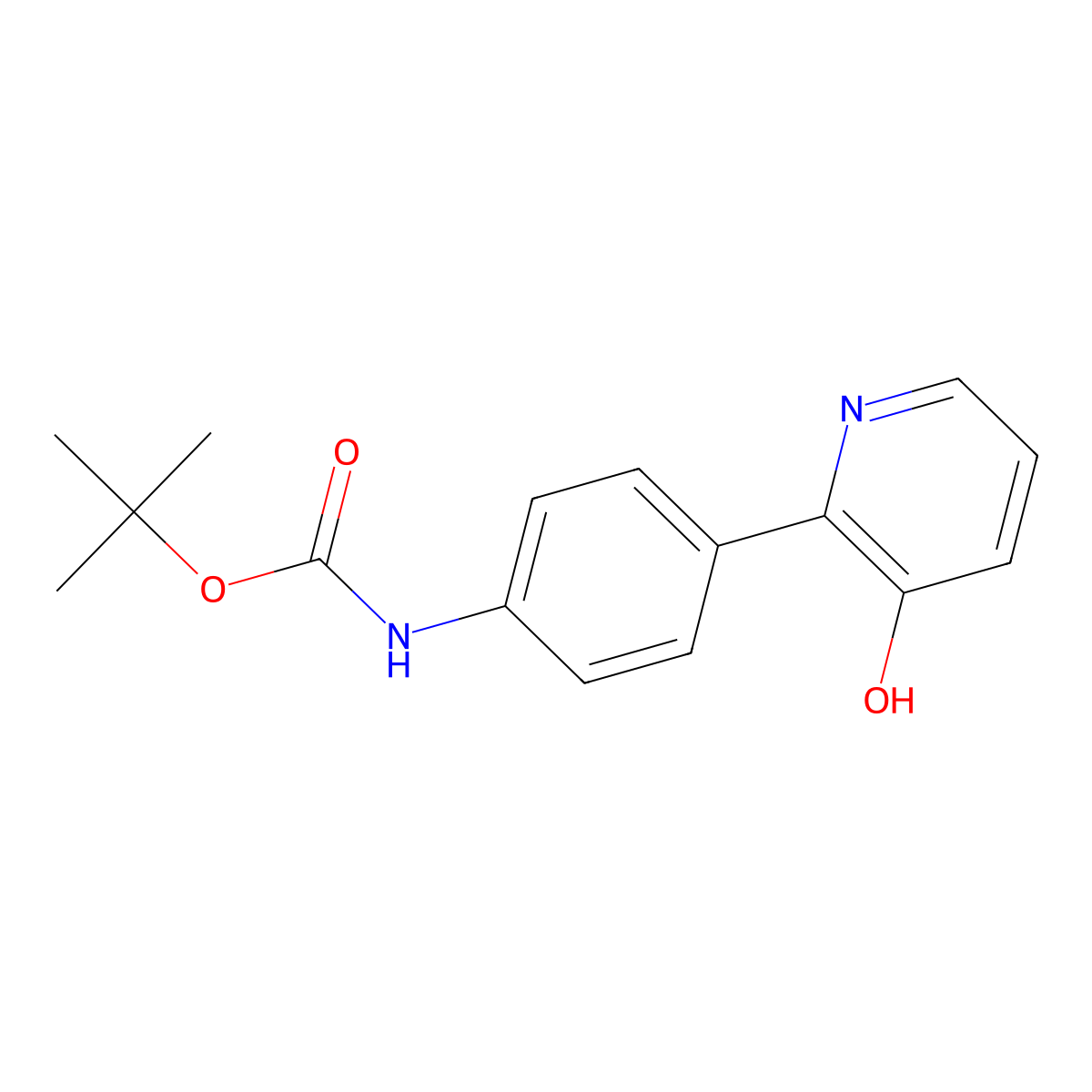 2-(4-Boc-aminophenyl)-3-hydroxypyridine molecular structure, CAS 1261982-61-9