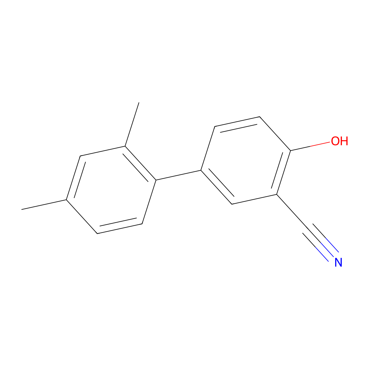 2-Cyano-4-(2,4-dimethylphenyl)phenol molecular structure, CAS 1261982-68-6
