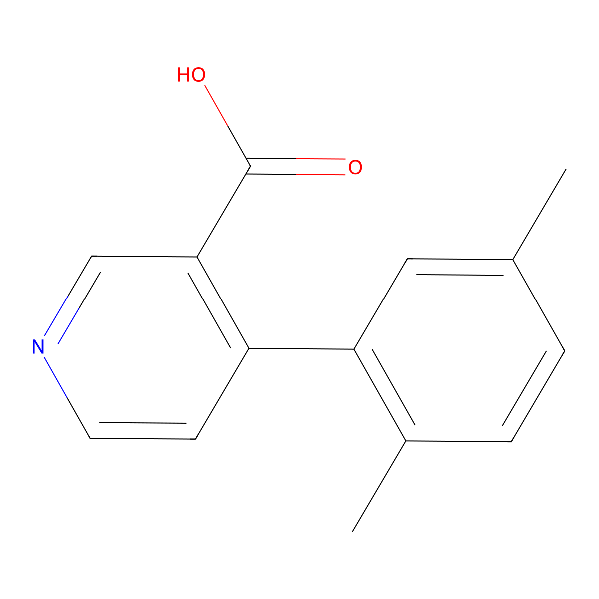 4-(2,5-Dimethylphenyl)pyridine-3-carboxylic acid molecular structure, CAS 1261982-71-1