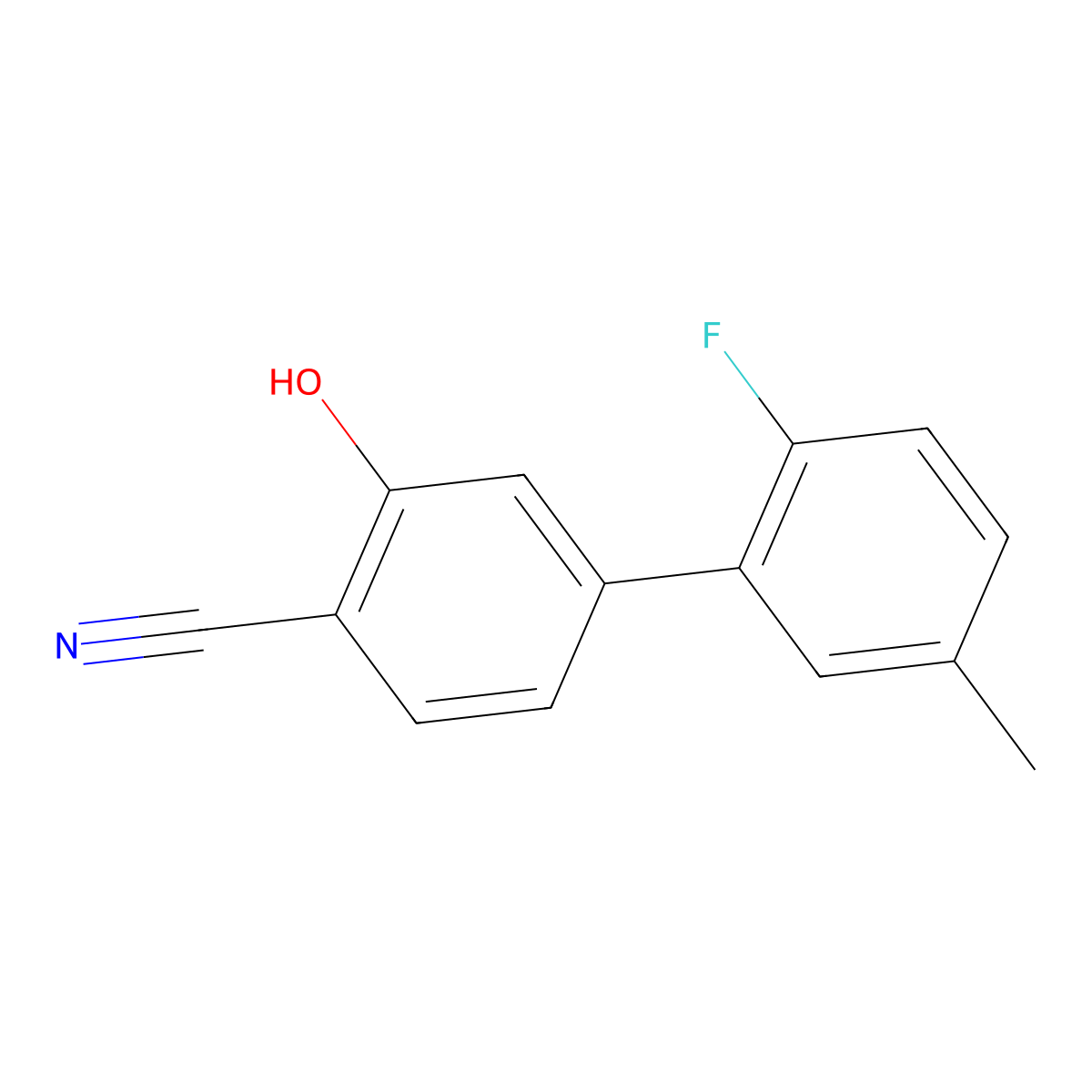 2-Cyano-5-(2-fluoro-5-methylphenyl)phenol molecular structure, CAS 1261982-83-5