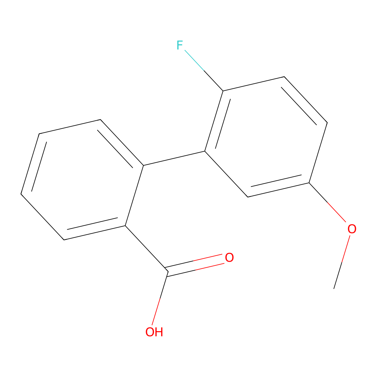 2-(2-Fluoro-5-methoxyphenyl)benzoic acid molecular structure, CAS 1261982-96-0