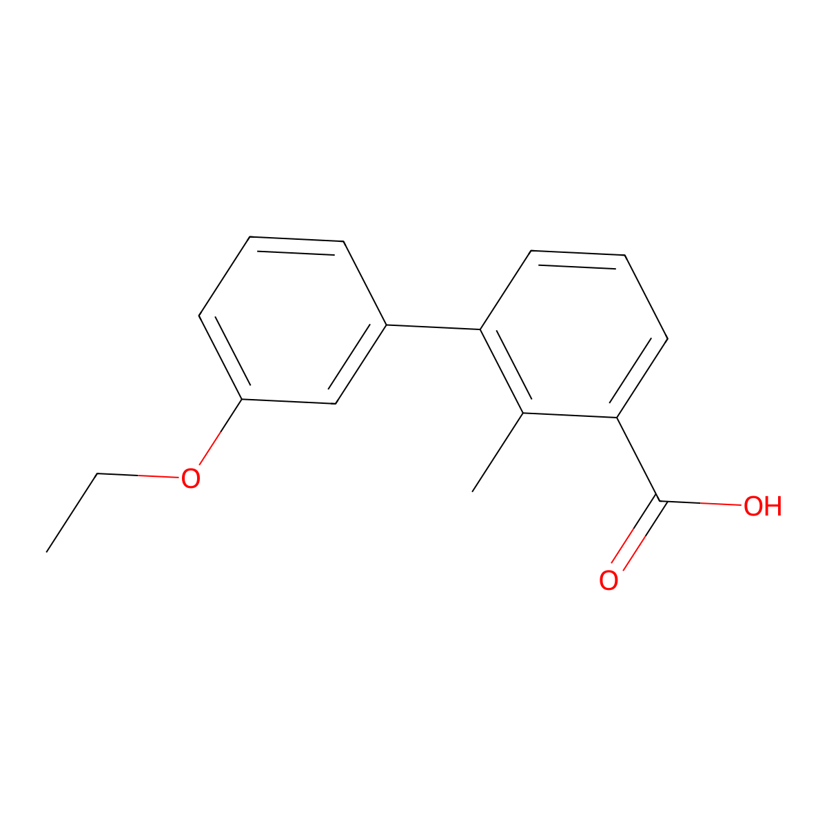 3-(3-Ethoxyphenyl)-2-methylbenzoic acid molecular structure, CAS 1261983-11-2
