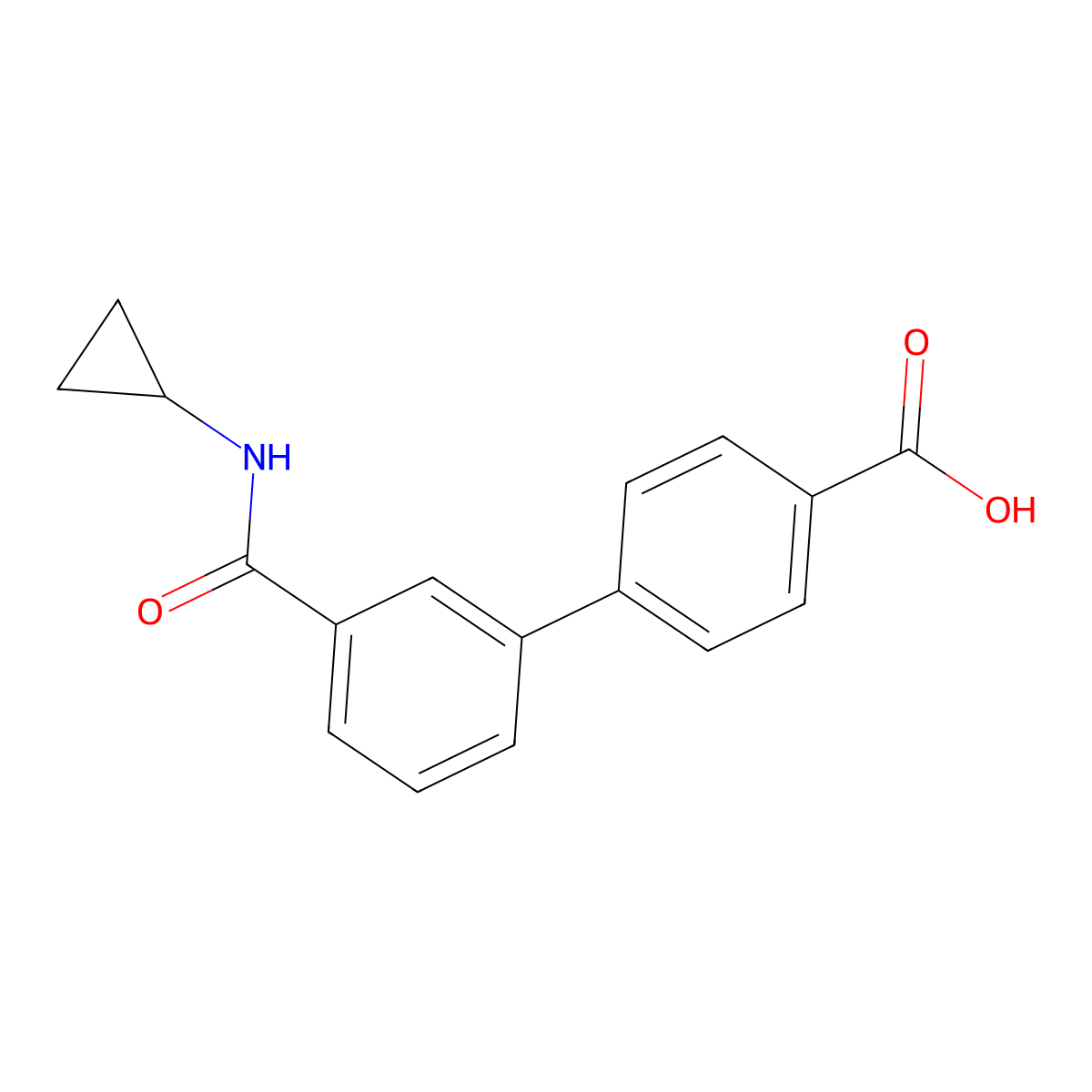 4-[3-(Cyclopropylaminocarbonyl)phenyl]benzoic acid molecular structure, CAS 1261983-14-5
