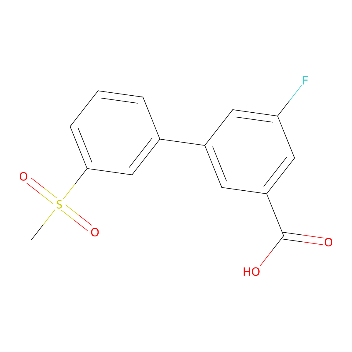 5-Fluoro-3-(3-methylsulfonylphenyl)benzoic acid molecular structure, CAS 1261983-19-0