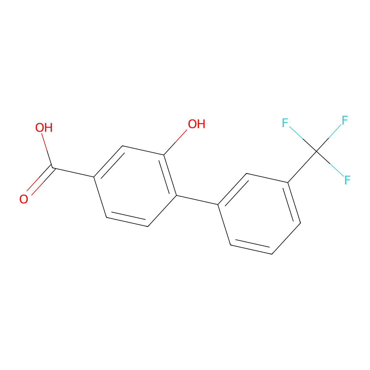 3-Hydroxy-4-(3-trifluoromethylphenyl)benzoic acid molecular structure, CAS 1261983-44-1