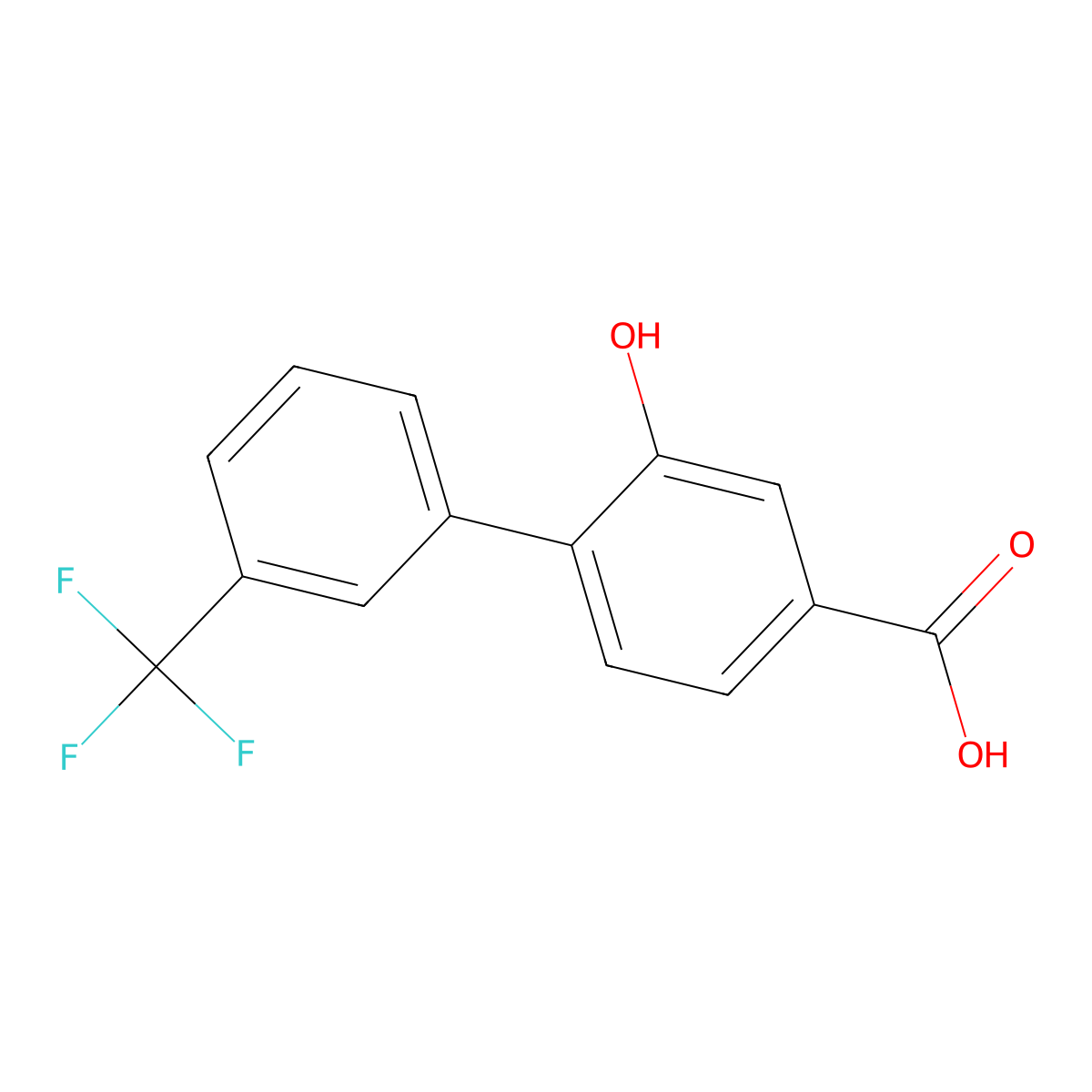 3-Hydroxy-4-(3-trifluoromethylphenyl)benzoic acid molecular structure, CAS 1261983-44-1