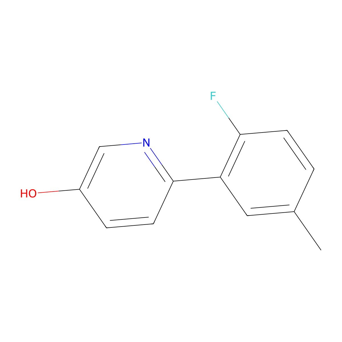 6-(2-Fluoro-5-methylphenyl)pyridin-3-ol molecular structure, CAS 1261983-46-3