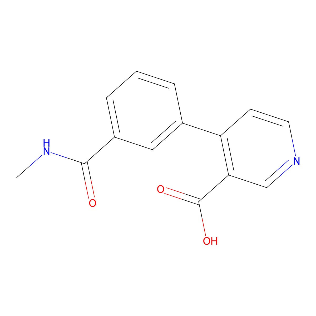 4-[3-(Methylcarbamoyl)phenyl]pyridine-3-carboxylic acid molecular structure, CAS 1261983-66-7