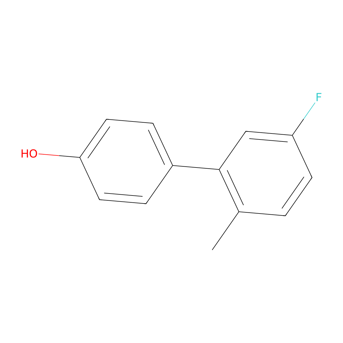 4-(5-Fluoro-2-methylphenyl)phenol molecular structure, CAS 1261983-91-8