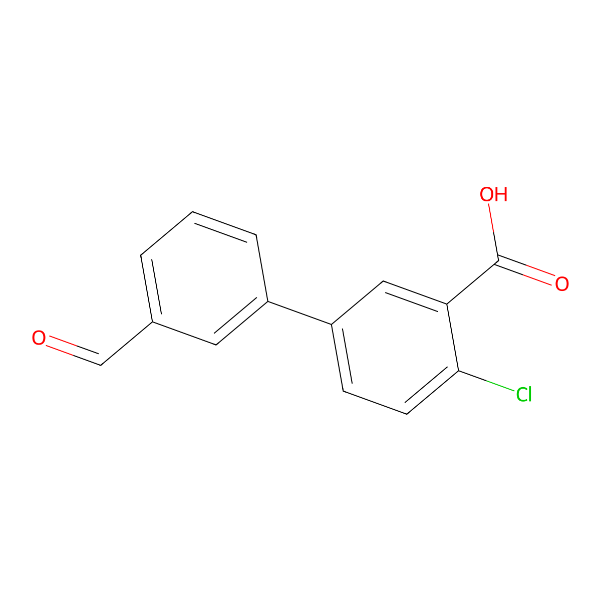 2-Chloro-5-(3-formylphenyl)benzoic acid molecular structure, CAS 1261983-94-1