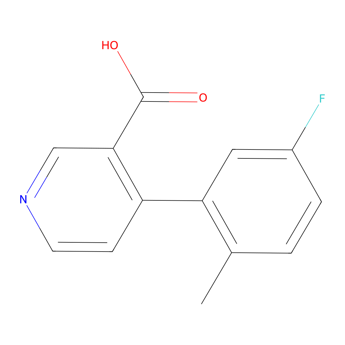 4-(5-Fluoro-2-methylphenyl)nicotinic acid molecular structure, CAS 1261983-95-2