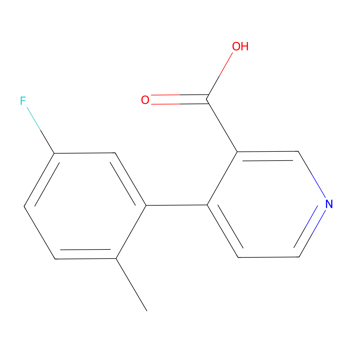 4-(5-Fluoro-2-methylphenyl)nicotinic acid molecular structure, CAS 1261983-95-2
