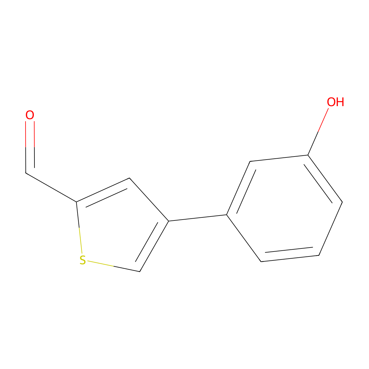 4-(3-Hydroxyphenyl)thiophene-2-carbaldehyde molecular structure, CAS 1261984-01-3