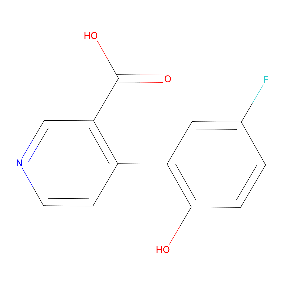 4-(5-Fluoro-2-hydroxyphenyl)nicotinic acid molecular structure, CAS 1261984-05-7