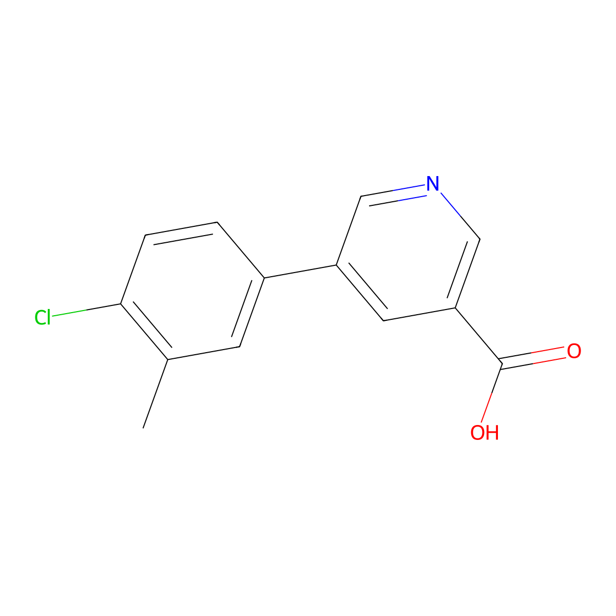 5-(4-Chloro-3-methylphenyl)nicotinic acid molecular structure, CAS 1261984-17-1