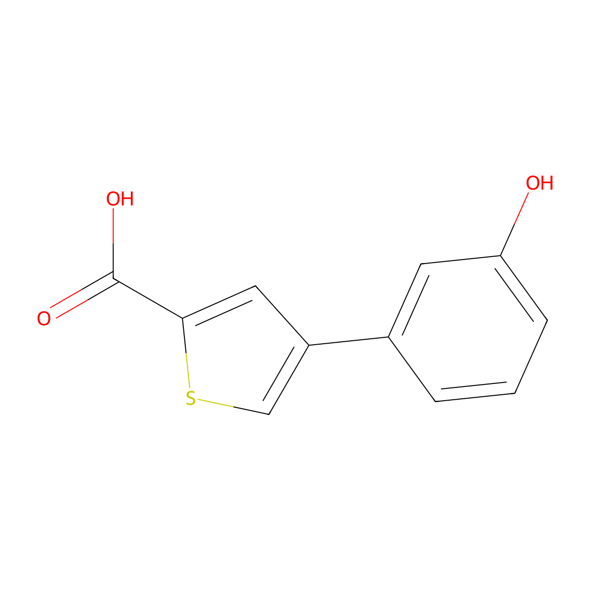 4-(3-Hydroxyphenyl)thiophene-2-carboxylic acid molecular structure, CAS 1261984-22-8