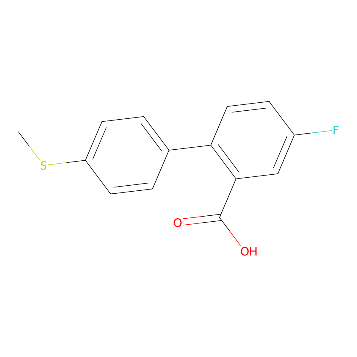 5-Fluoro-2-(4-methylthiophenyl)benzoic acid molecular structure, CAS 1261984-33-1