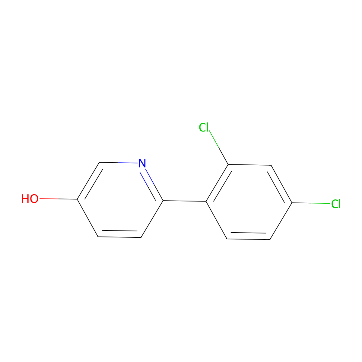2-(2,4-Dichlorophenyl)-5-hydroxypyridine molecular structure, CAS 1261984-35-3