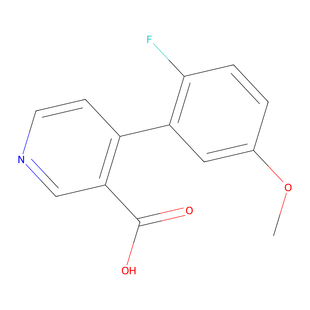 4-(2-Fluoro-5-methoxyphenyl)nicotinic acid molecular structure, CAS 1261984-54-6