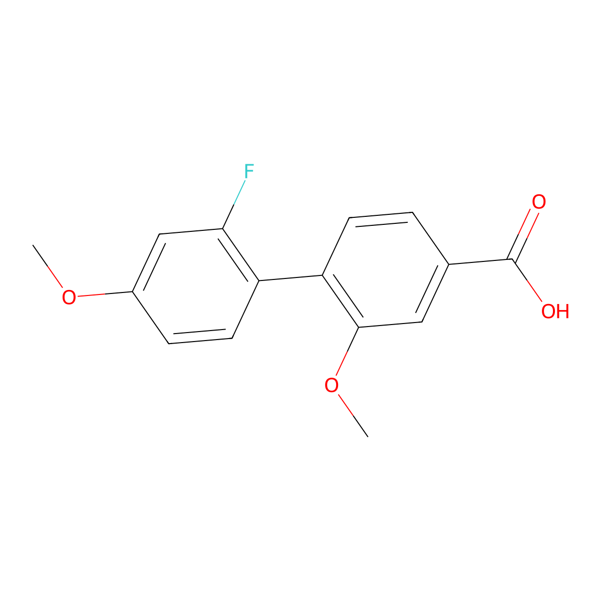 4-(2-Fluoro-4-methoxyphenyl)-3-methoxybenzoic acid molecular structure, CAS 1261984-61-5