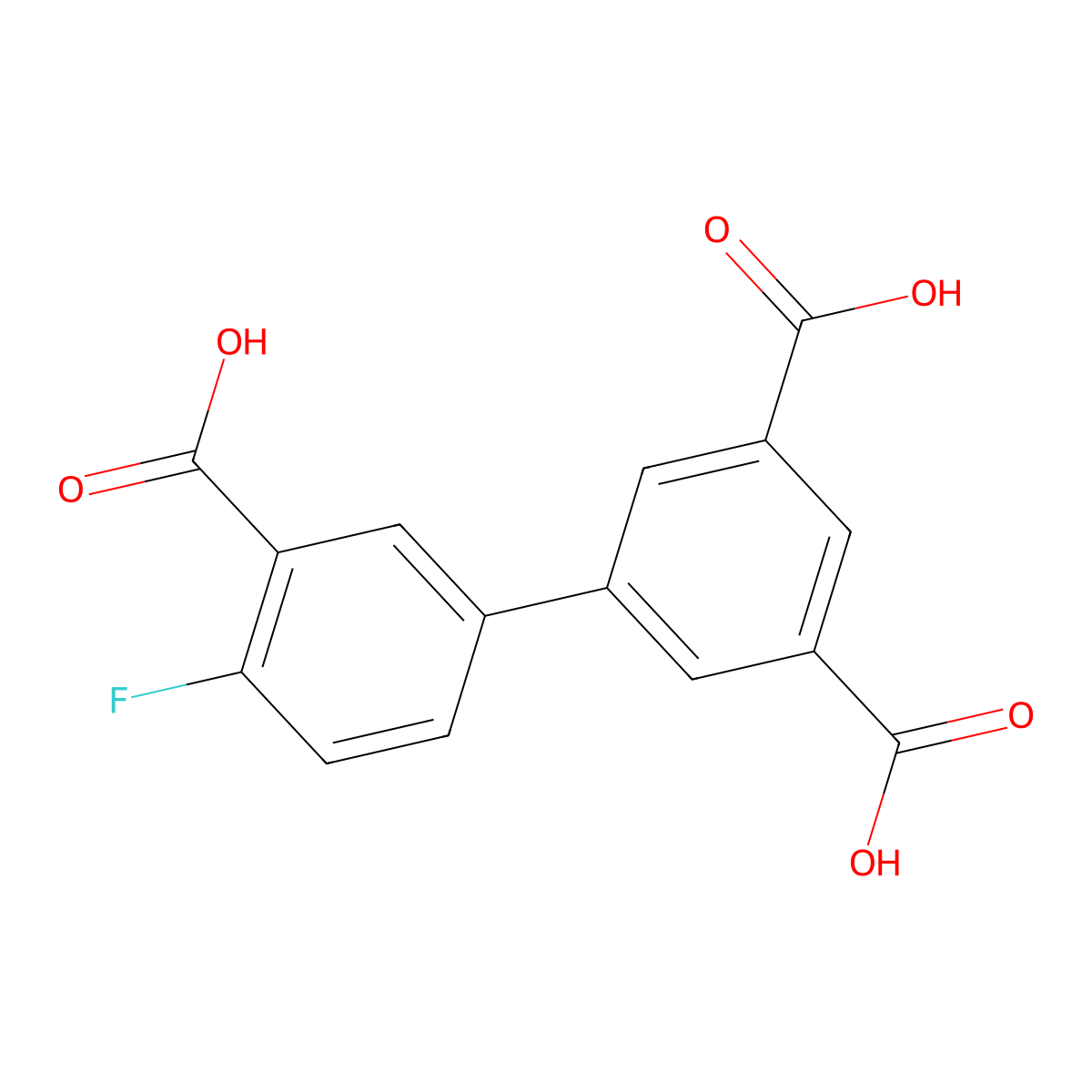 5-(3,5-Dicarboxyphenyl)-2-fluorobenzoic acid molecular structure, CAS 1261984-63-7