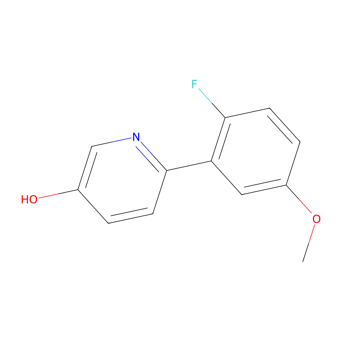 6-(2-Fluoro-5-methoxyphenyl)pyridin-3-ol molecular structure, CAS 1261984-66-0