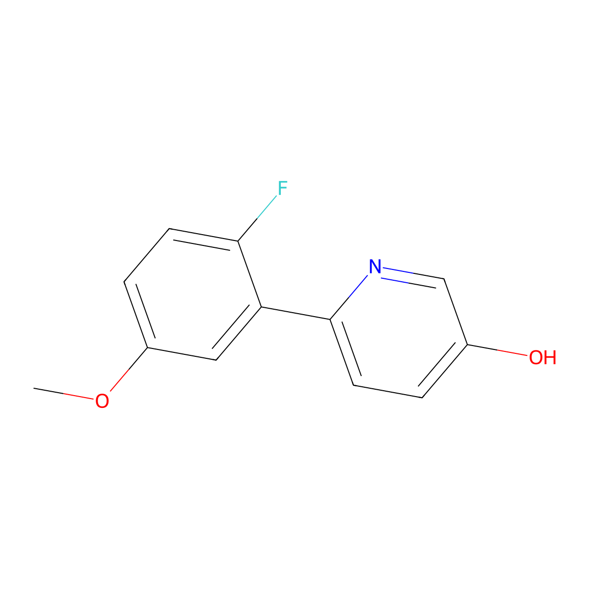 6-(2-Fluoro-5-methoxyphenyl)pyridin-3-ol molecular structure, CAS 1261984-66-0