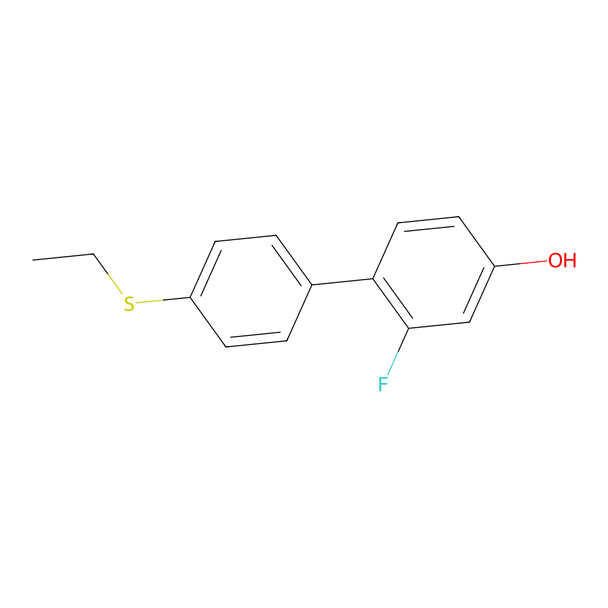 4-(4-Ethylthiophenyl)-3-fluorophenol molecular structure, CAS 1261984-67-1