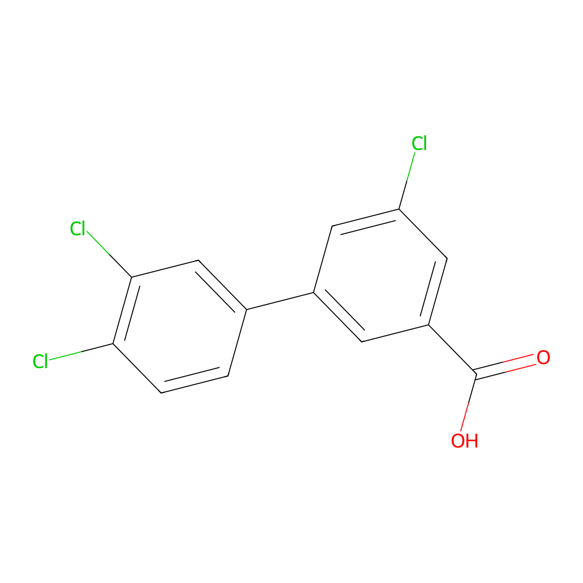 5-Chloro-3-(3,4-dichlorophenyl)benzoic acid molecular structure, CAS 1261984-79-5