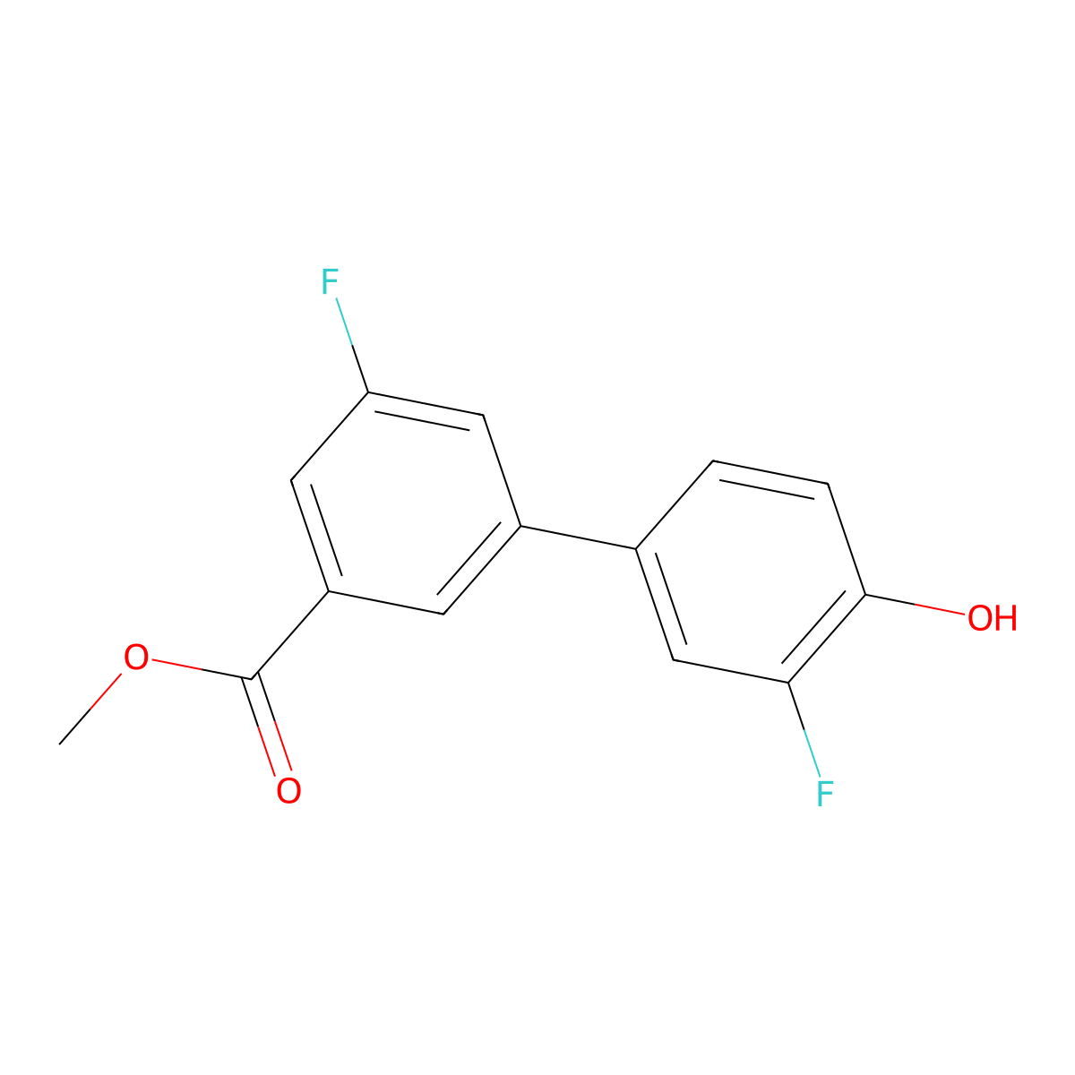 2-Fluoro-4-(3-fluoro-5-methoxycarbonylphenyl)phenol molecular structure, CAS 1261984-96-6