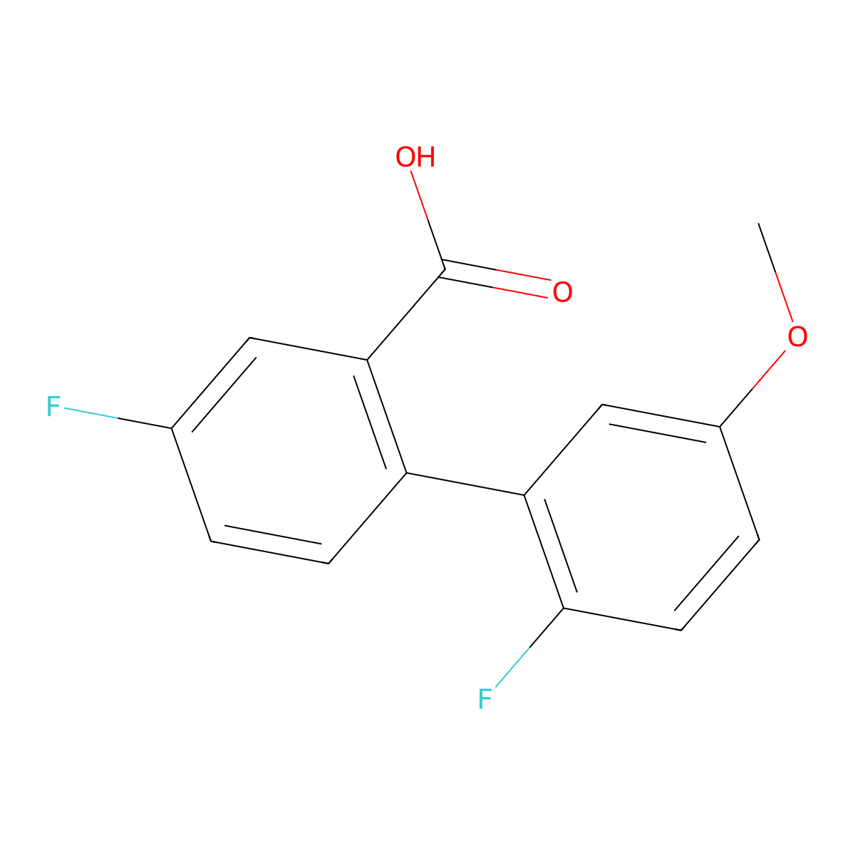 5-Fluoro-2-(2-fluoro-5-methoxyphenyl)benzoic acid molecular structure, CAS 1261985-06-1