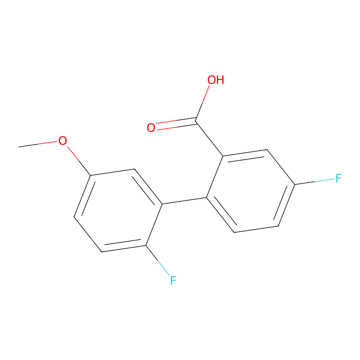 5-Fluoro-2-(2-fluoro-5-methoxyphenyl)benzoic acid molecular structure, CAS 1261985-06-1