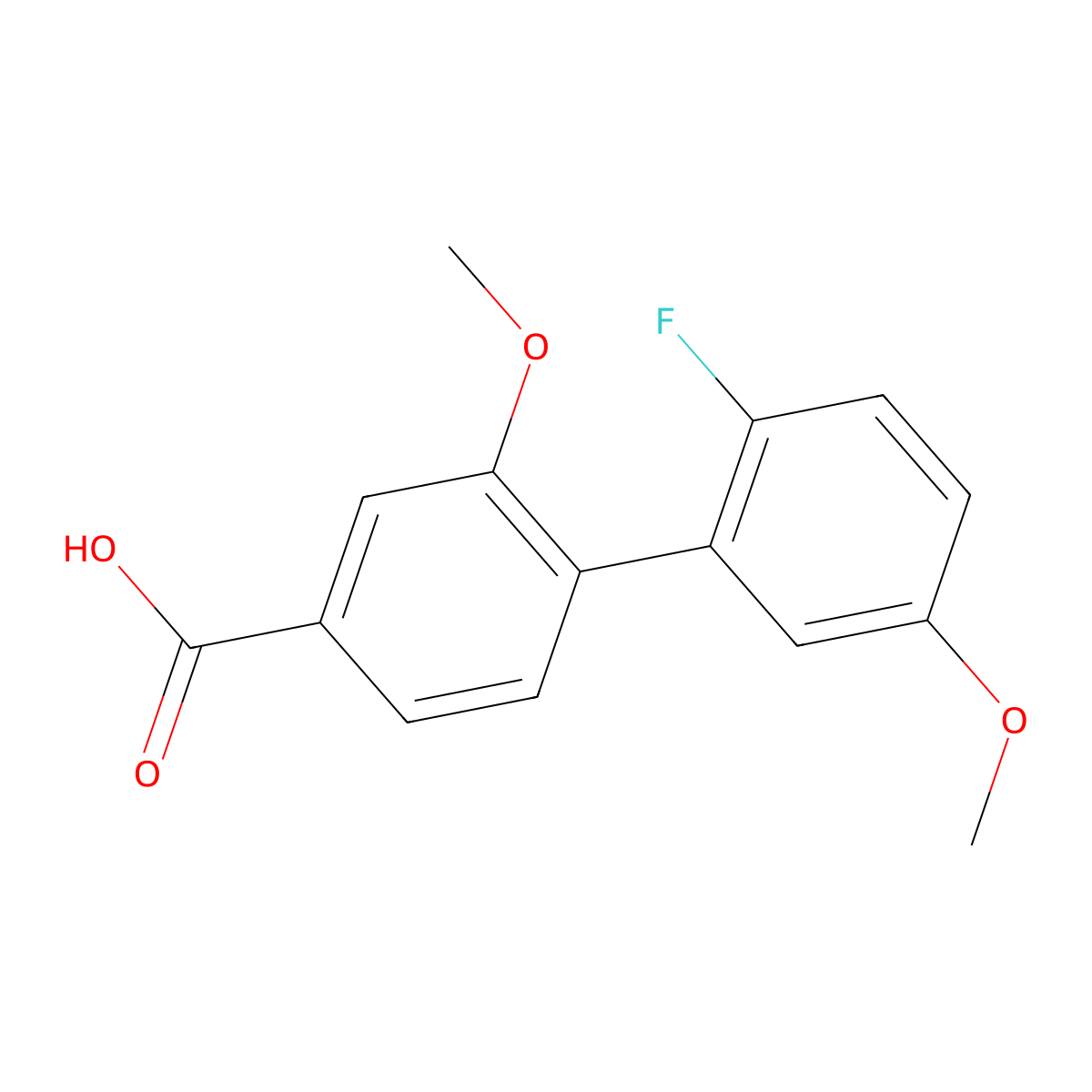 4-(2-Fluoro-5-methoxyphenyl)-3-methoxybenzoic acid molecular structure, CAS 1261985-15-2