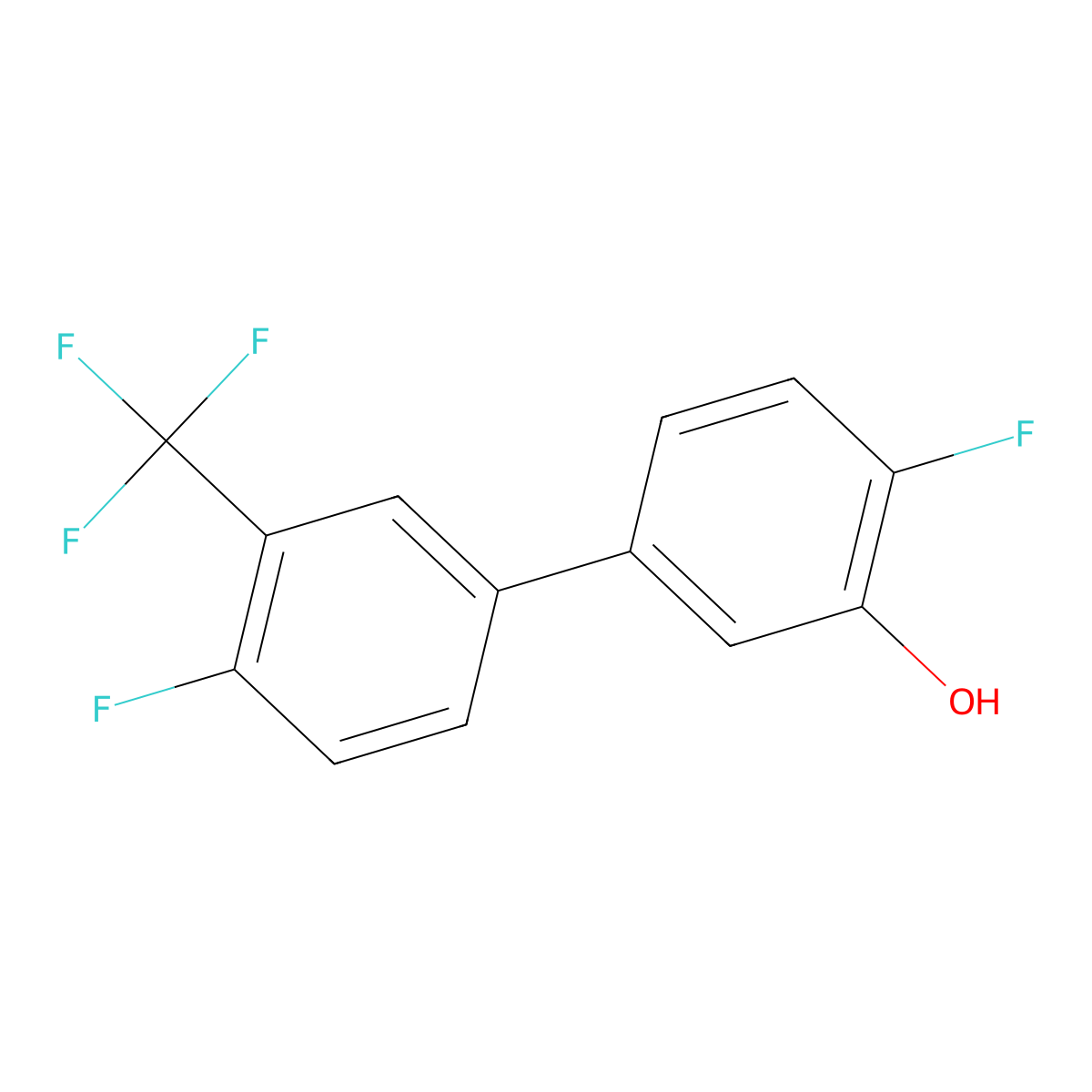 2-Fluoro-5-(4-fluoro-3-trifluoromethylphenyl)phenol molecular structure, CAS 1261985-16-3