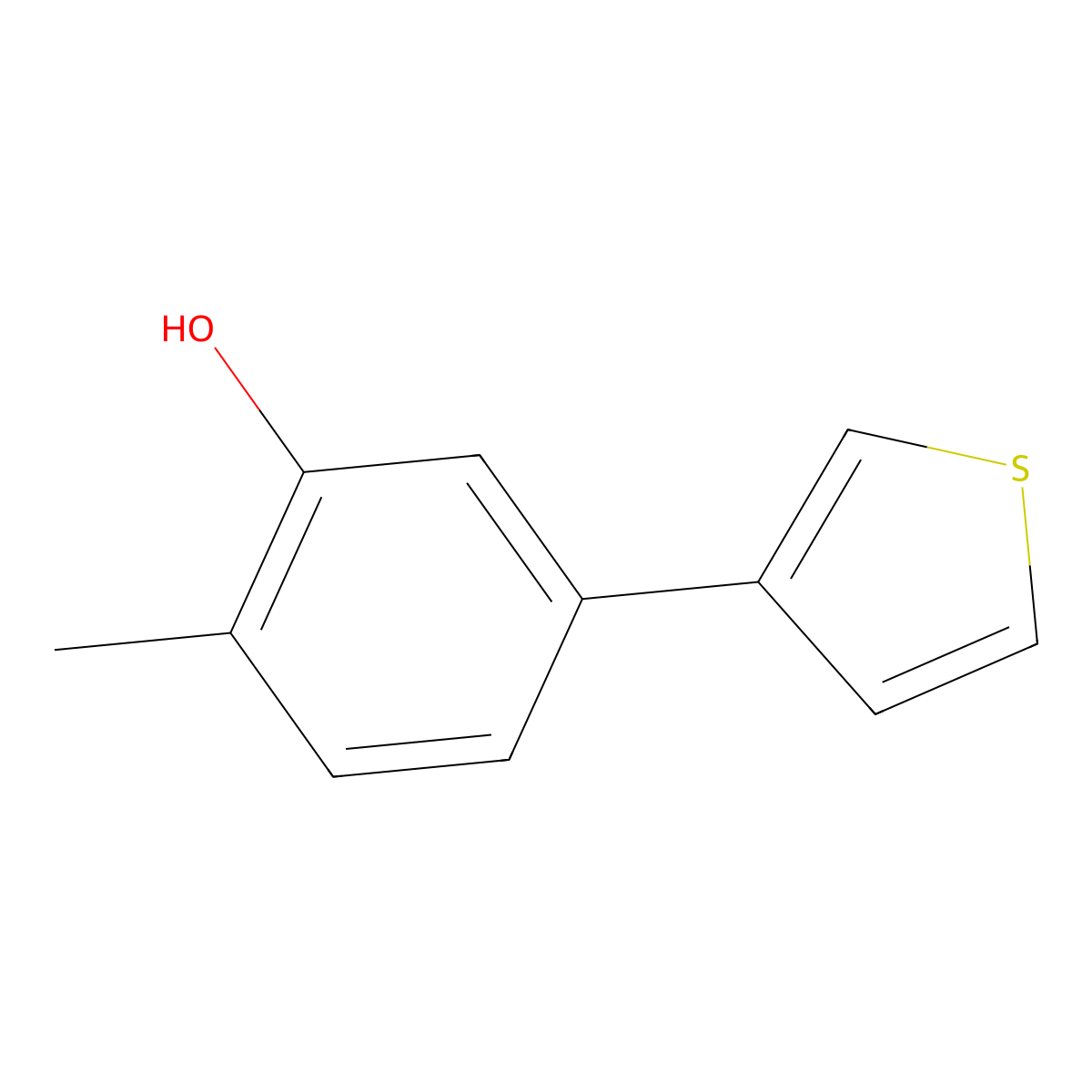 2-Methyl-5-(thiophen-3-YL)phenol molecular structure, CAS 1261985-23-2