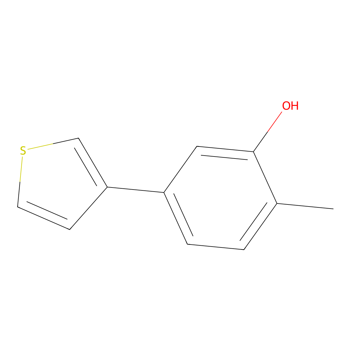 2-Methyl-5-(thiophen-3-YL)phenol molecular structure, CAS 1261985-23-2
