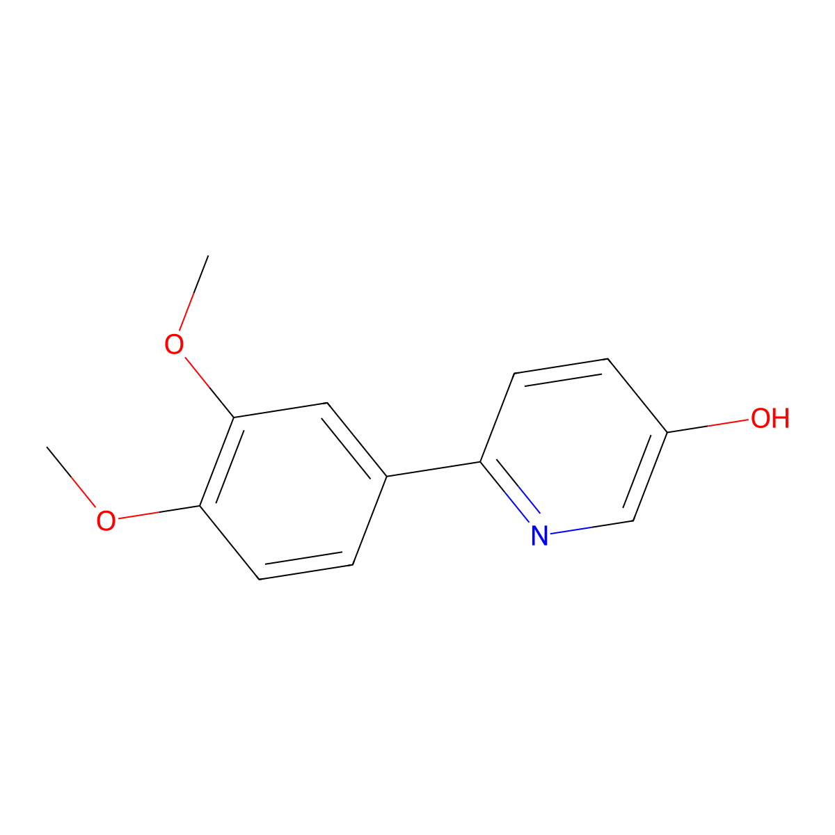 6-(3,4-Dimethoxyphenyl)pyridin-3-ol molecular structure, CAS 1261985-28-7
