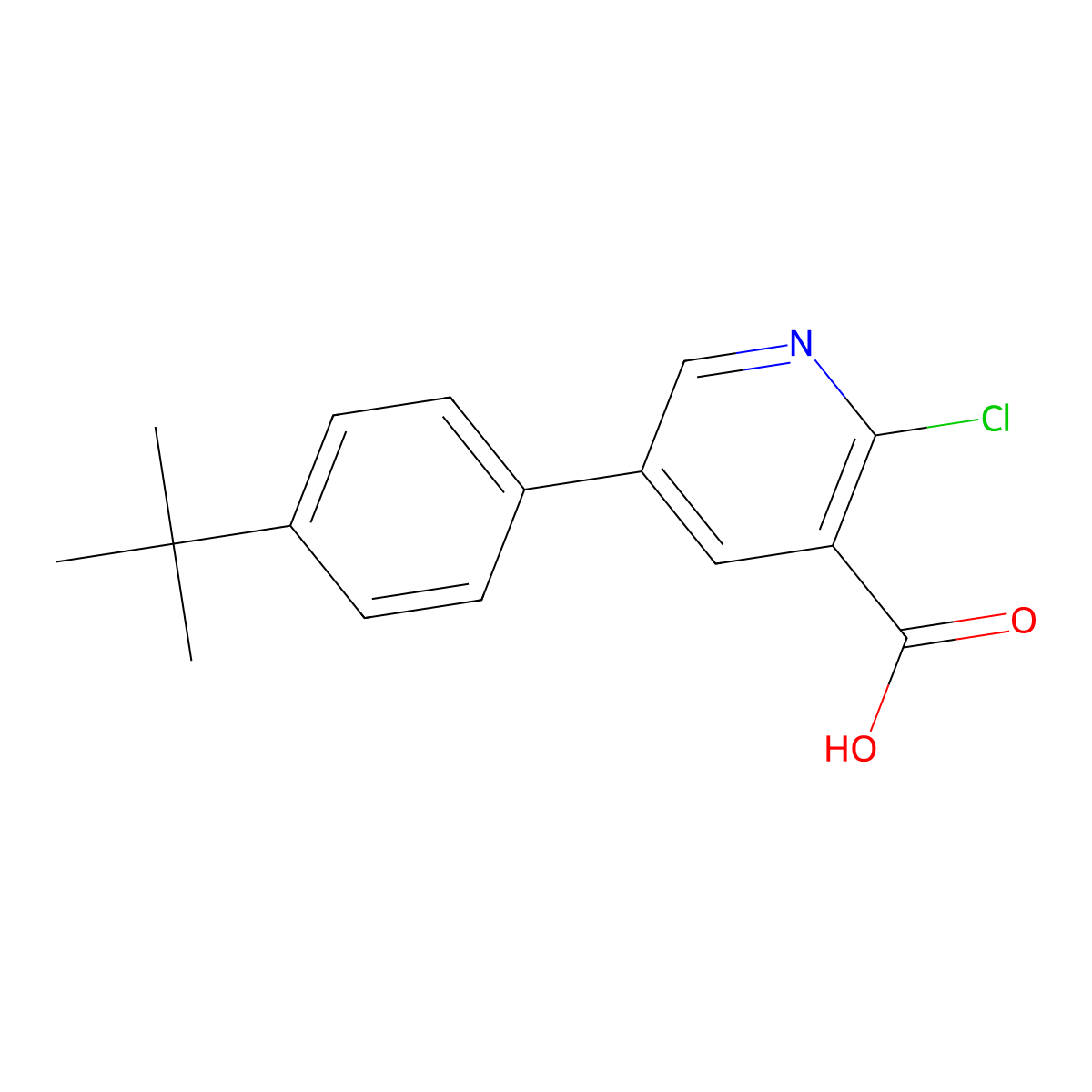 2-Chloro-5-(4-T-butylphenyl)nicotinic acid molecular structure, CAS 1261985-30-1