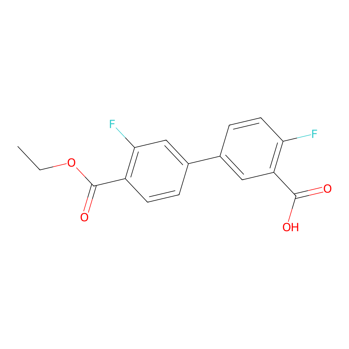 5-[4-(Ethoxycarbonyl)-3-fluorophenyl]-2-fluorobenzoic acid molecular structure, CAS 1261985-35-6