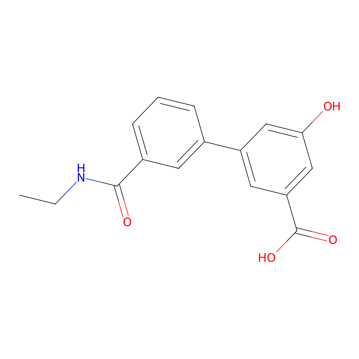 3-[3-(N-Ethylaminocarbonyl)phenyl]-5-hydroxybenzoic acid molecular structure, CAS 1261985-45-8