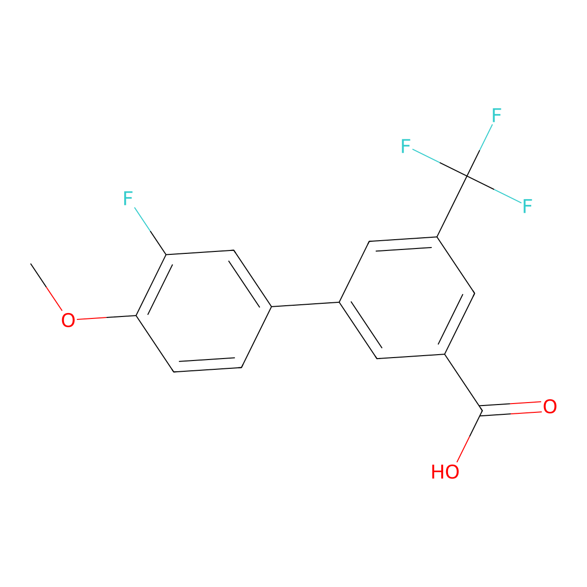 3-(3-Fluoro-4-methoxyphenyl)-5-trifluoromethylbenzoic acid molecular structure, CAS 1261985-54-9