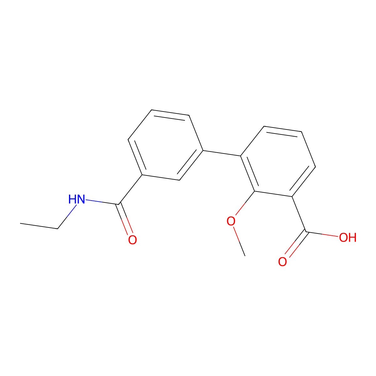 3-[3-(N-Ethylaminocarbonyl)phenyl]-2-methoxybenzoic acid molecular structure, CAS 1261985-56-1
