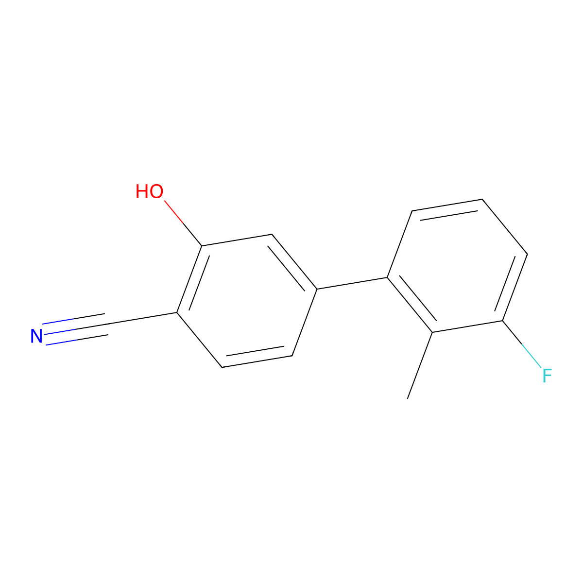 2-Cyano-5-(3-fluoro-2-methylphenyl)phenol molecular structure, CAS 1261985-61-8