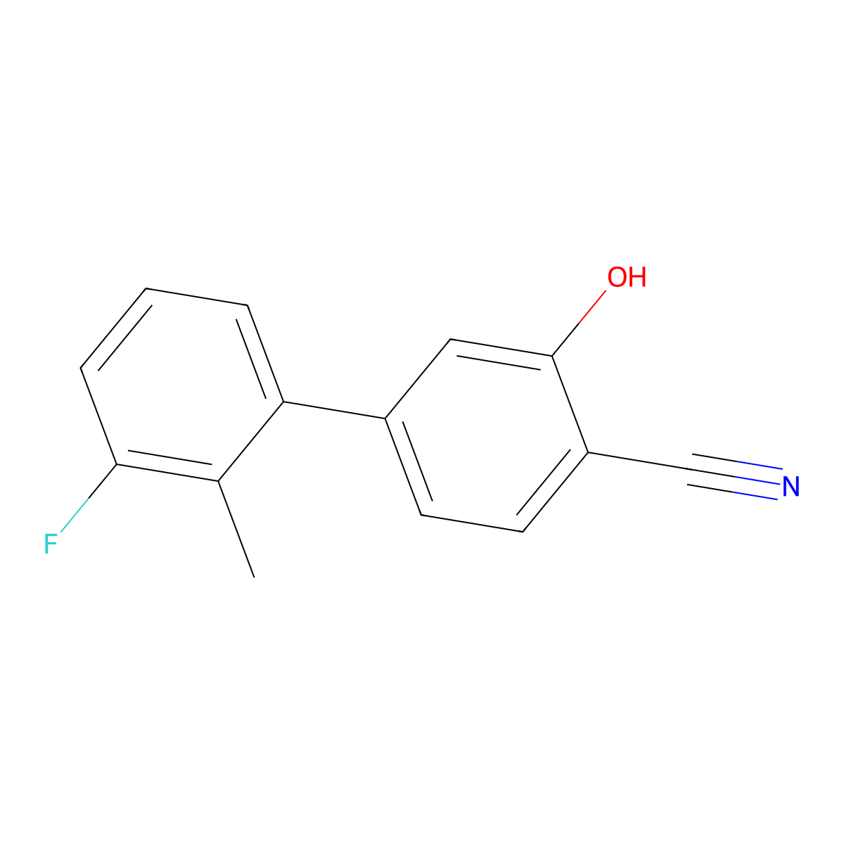 2-Cyano-5-(3-fluoro-2-methylphenyl)phenol molecular structure, CAS 1261985-61-8