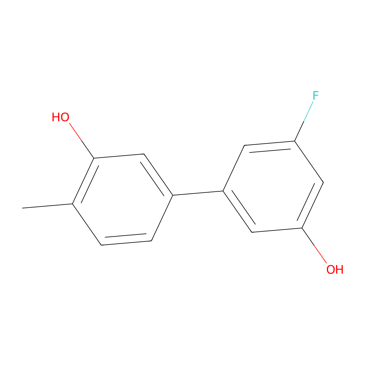 5-(3-Fluoro-5-hydroxyphenyl)-2-methylphenol molecular structure, CAS 1261985-66-3