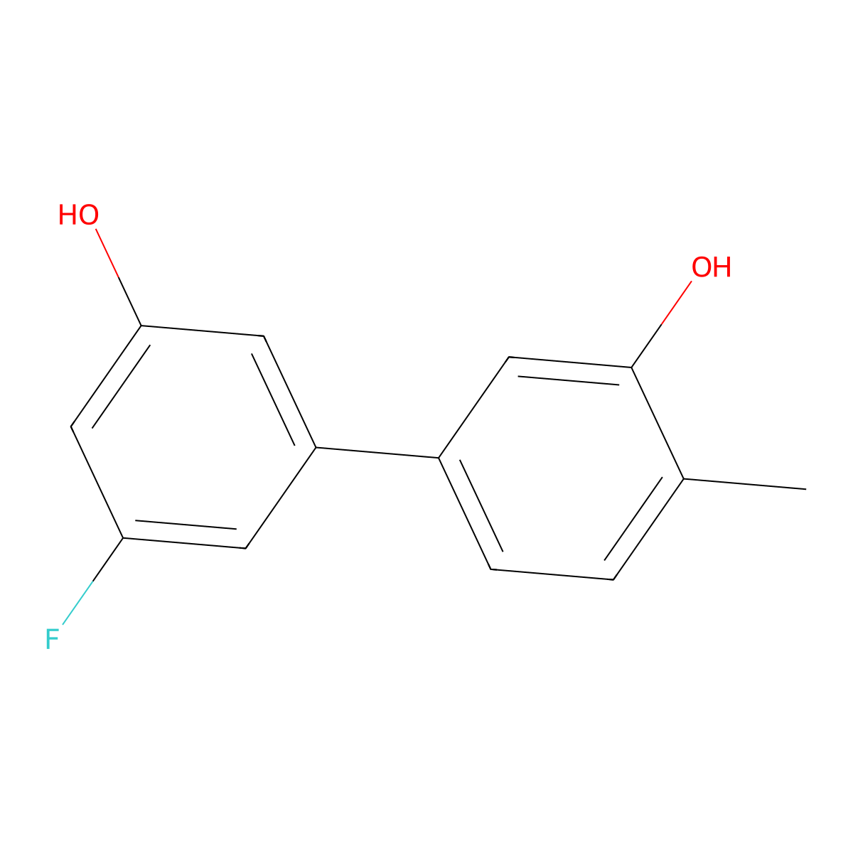 5-(3-Fluoro-5-hydroxyphenyl)-2-methylphenol molecular structure, CAS 1261985-66-3